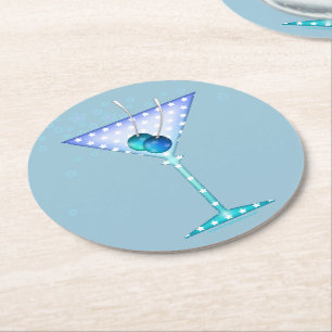 VERRE ROND DESSOUS DE VERRE, MODÈLE BLUE MARTINI