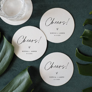 Verre Rond EVERLEIGING Minimalist Mariage Cheers Dessous de v