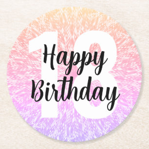 Verre Rond Grand nombre Mandala Birthday Paper Dessous de ver