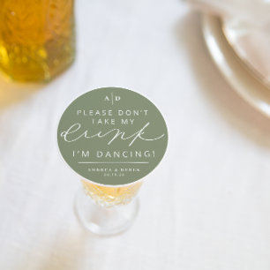 Verre Rond Je danse Mariage Réception Boisson Dessous de verr