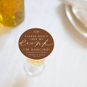 Verre Rond Je danse Mariage Réception Boisson Dessous de verr