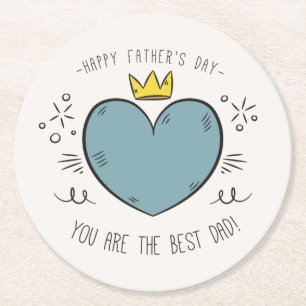 Verre Rond Meilleure Fête des pères papa heureux DESSOUS DE