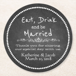 Verre Rond Merci Mariage Chalkboard Favoriser le Dessous de v