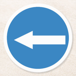 Verre Rond Panneau de direction Flèche gauche bleue | Dessous