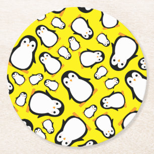 Verre Rond Penguin Cute Hiver 1er anniversaire Dessous de ver