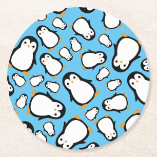 Verre Rond Penguin Cute Hiver 1er anniversaire Dessous de ver