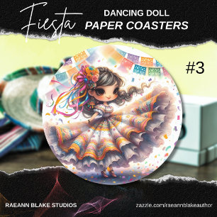 Verre Rond Poupée dansante Fiesta (#3) Sets de dessous de ve