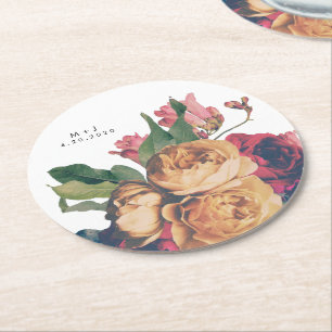 Verre Rond Rose antique Botanique Fete Mariage Dessous de ver