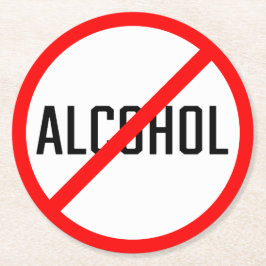 Verre Rond Signe d'interdiction de l'alcool | Dessous de verr