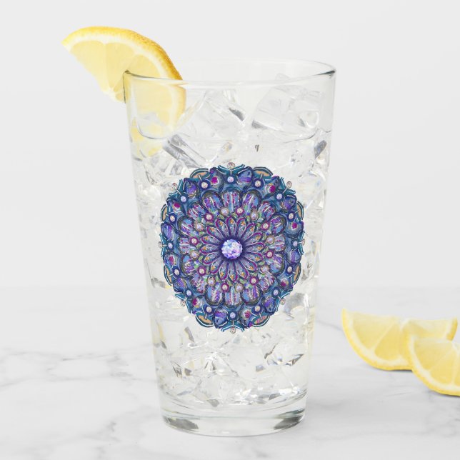 Verre Rosace bleue (Devant glace)