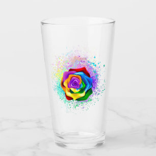 Verre Rose arc-en-ciel coloré