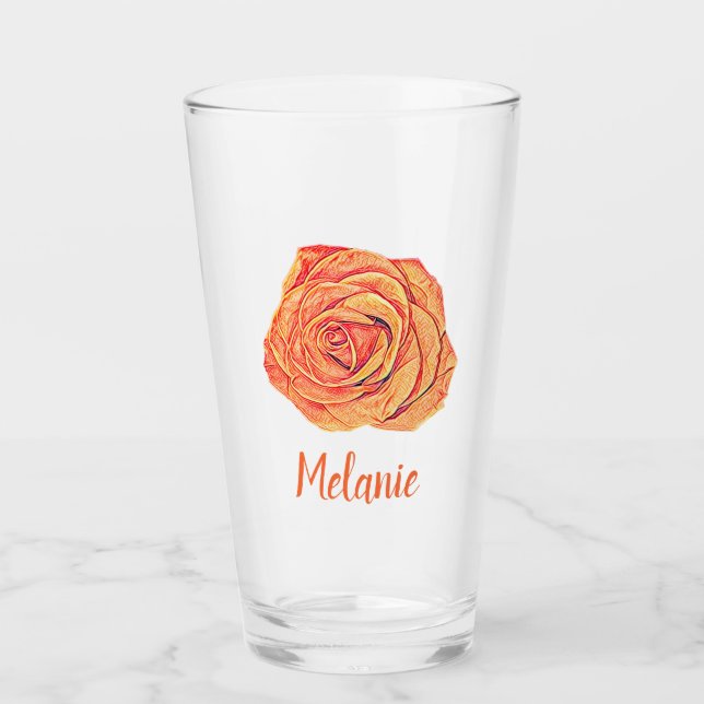 Verre Rose de Tangerine tropicale (Devant)