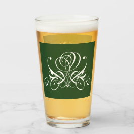 Verre Rose fleuri blanc et vert