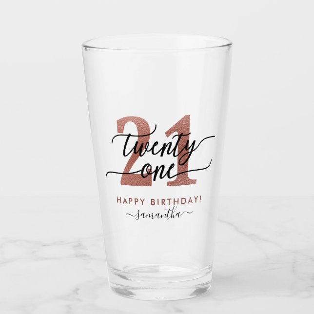 Verre Rose Gold 21e anniversaire (Devant)