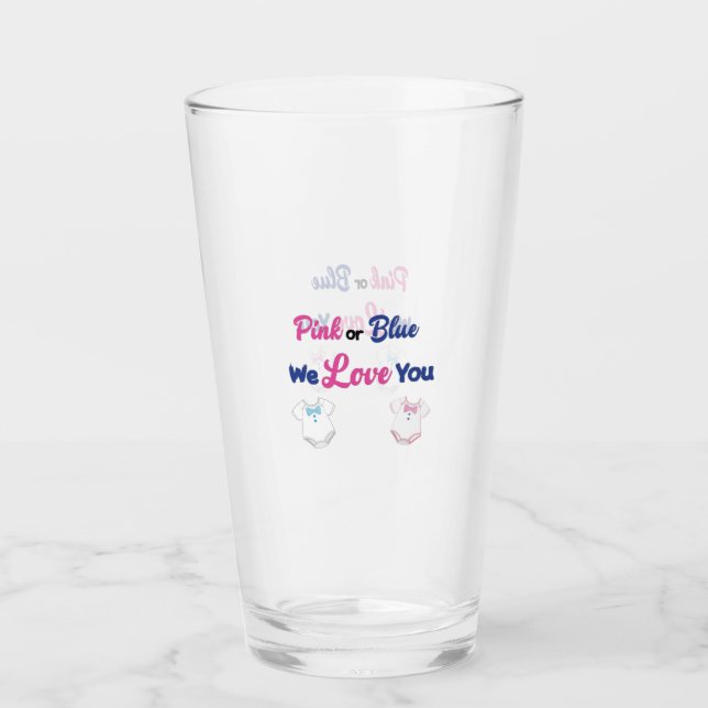 Verre Rose ou bleu nous vous aimons que le genre (Devant)