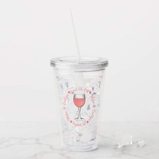 Verre rose Rosé Fête des mariées Mariage (Devant glace)