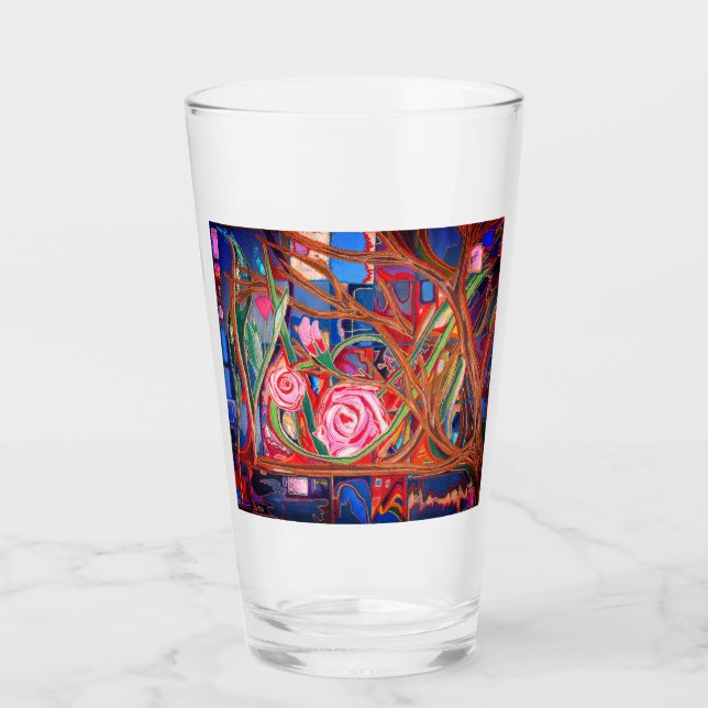 Verre Roses dans le jardin (Devant)