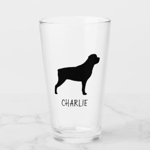 Verre Rottweiler Silhouette Personnalisée Rottie Lover