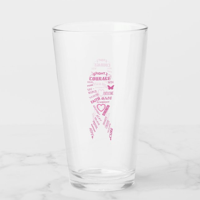 Verre Ruban Inspiration du cancer du sein (Dos)