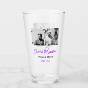 Verre Ruban violet pour les 60 ans d'anniversaire de mar