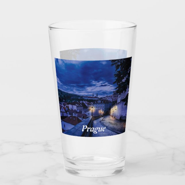 Verre Rue du soir à Prague (Devant)