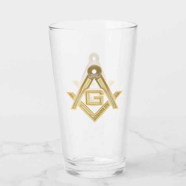Verre Ruée d'or masonique (Devant)