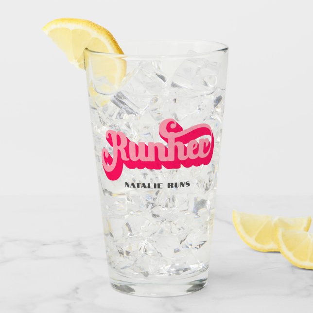 Verre Runher Runher Runher Pink Bold Retro Font Motivati (Devant glace)