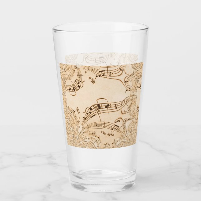 Verre Rustic Antique Musical Notes (Devant)