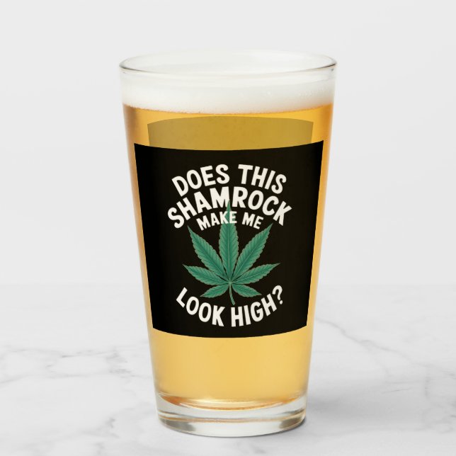 Verre Saint Patricks Amusante fête pour les gars Grande  (Devant (rempli))
