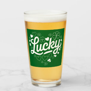 Verre Saint Patrick's Day Heart Lucky Clover Shamrock