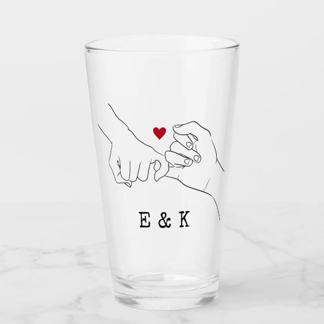 Verre Saint Valentin Cadeau Pinky Promise Couple Cadeau (Devant)