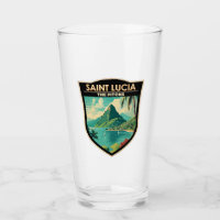 Sainte-Lucie Les Pitons Travel Art Vintage
