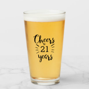 Verre Salutations à 21 ans Anniversaire