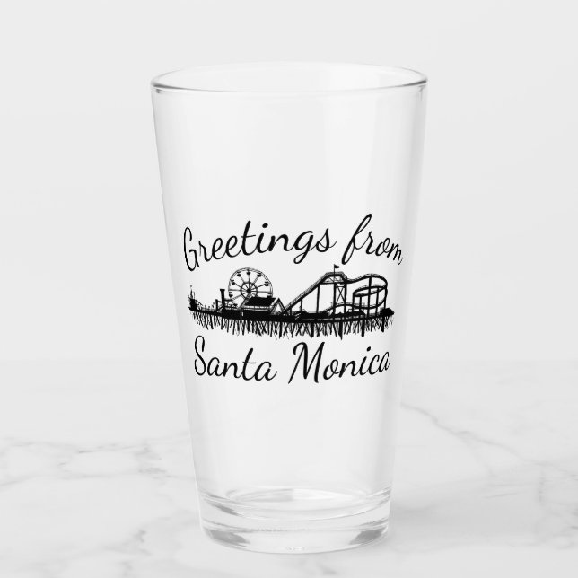 Verre Salutations de Père Noël Monica CA California Pier (Devant)