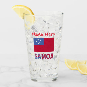 Verre Samoa et drapeau samoan Boisson personnalisée