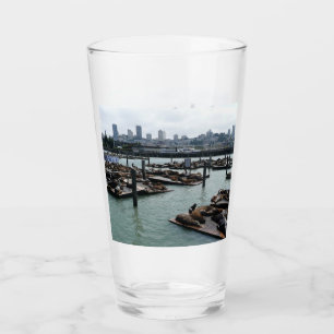 Verre San Francisco et Pier 39 Sea Lions City Skyline