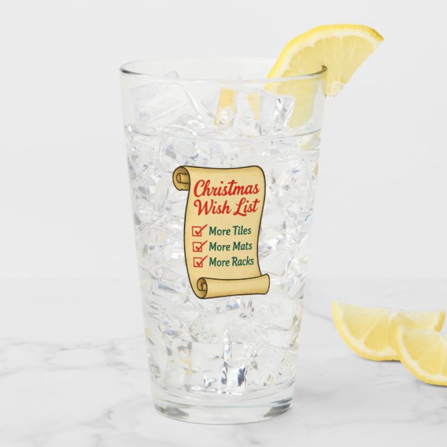 Verre Santa Mahj Knows Your List! Pint Glass (Dos glace)