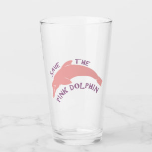 Verre Sauvez le dauphin rose