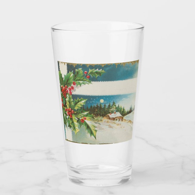 Verre Scène de Noël Hiver de neige blanche (Devant)