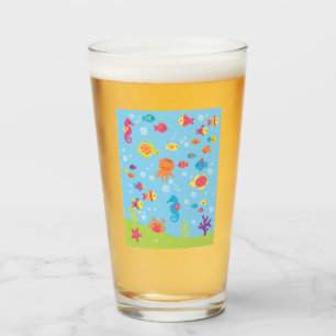 Verre Scène sous-marine mignonne