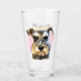Verre Schnauzer Miniature Amoureux des chiens mignon ani