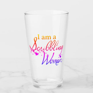 Verre Scribbling Woman Water Tumbler - Arc-en-ciel