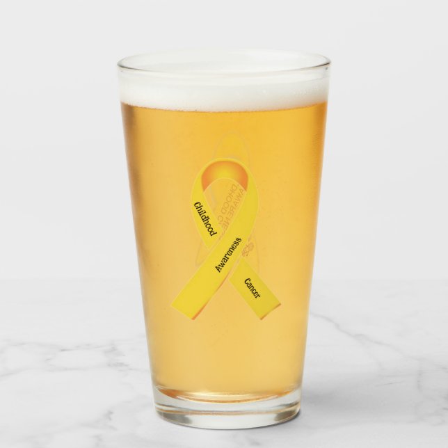 Verre Sensibilisation au cancer chez les enfants (Devant (rempli))