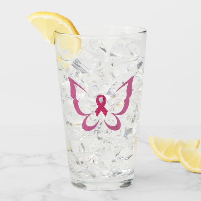 Verre Sensibilisation au cancer du sein (Devant glace)