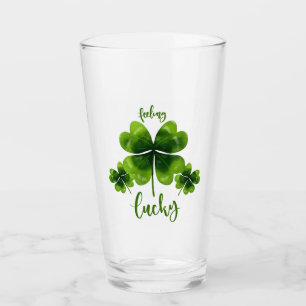 Verre Sentez Lucky St Patrick's Day Glass avec Shamrock