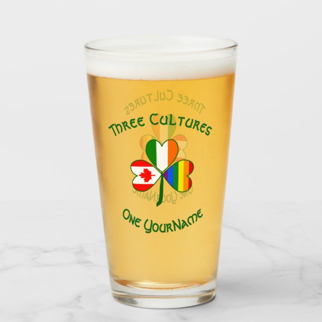 Verre Shamrock du drapeau canadien irlandais gay pride P (Devant (rempli))
