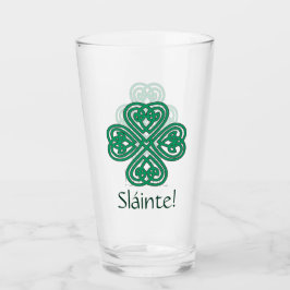 Verre Shamrock irlandais de Sláinte Green Celtic Lucky C
