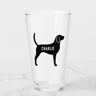 Verre Silhouette de chien de fox-hound anglais