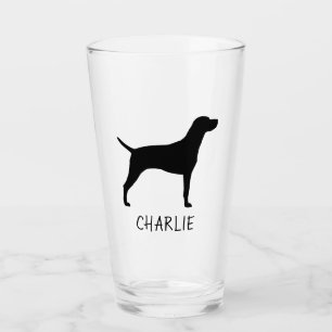 Verre Silhouette de chien de Vizsla personnalisée