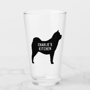 Verre Silhouette de Chow lisse race de chien personnalis